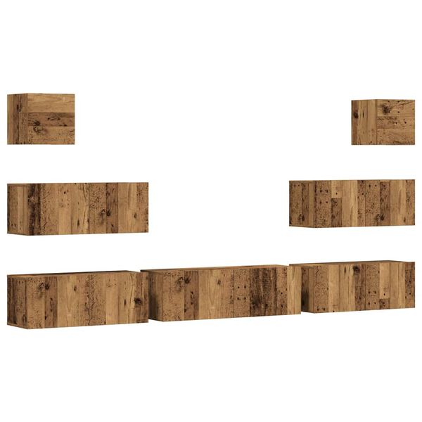 vidaXL 7ja sj&oacute;nvarpssk&aacute;pasett Veggfestur Vi&eth;arlitur Samsettur Vi&eth;ur