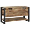vidaXL Geymslukassi Br&uacute;nn 80 x 35 x 45 cm Gegnheill mang&oacute;vi&eth;ur