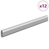 vidaXL Sk&aacute;pstangir 12 pcs Silfur 264 x 15 x 29 mm &Aacute;lblenda