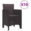 vidaXL Garður borðsett með púði 11 pcs Brúnn og antrásít Rattan