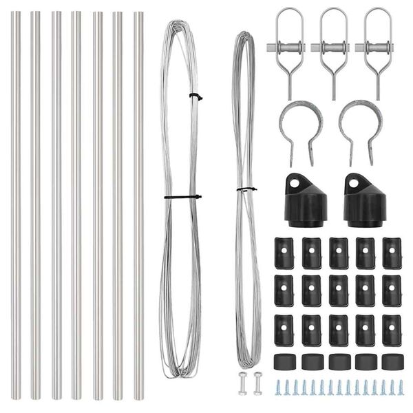 vidaXL Gir&eth;ingarp&oacute;stur 7 pcs Silfur St&aacute;l