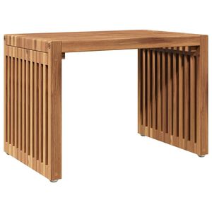 vidaXL Garðsíðaborð Brúnn 50 x 32,5 x 35 cm Solid teak viður