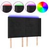 vidaXL LED H&ouml;f&eth;agafl 147x16x118/128 cm Svart Flauel