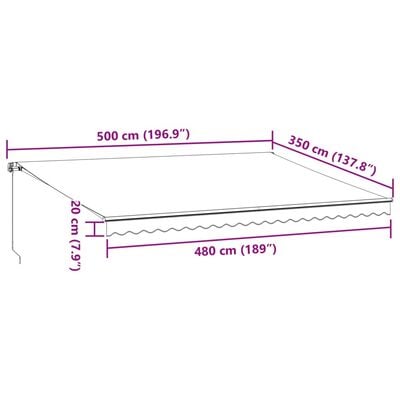 vidaXL Útdraganleg Markísa Brúnt 500x350 cm