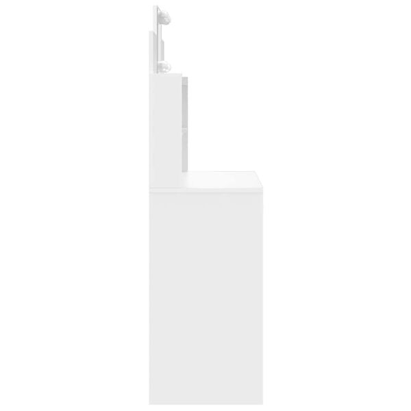 vidaXL Snyrtibor&eth; me&eth; LED Lj&oacute;sum Hv&iacute;tt 96x40x142 cm