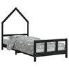 vidaXL Barnar&uacute;mgrind Sv&ouml;rt 90x200 cm cm Gegnheil Fura