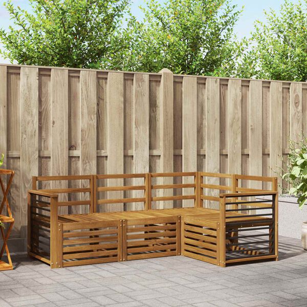 vidaXL S&oacute;fasett 4 pcs N&aacute;tt&uacute;rulegur Hrein akas&iacute;utr&eacute;