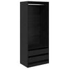 vidaXL Geymsluk&aacute;pur Svartur Eik 80 x 50 x 200 cm Samsettur vi&eth;ur