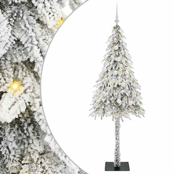 vidaXL Jólatré með 300 LED með standi Hvítt 180 cm PE og Stál