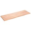 vidaXL Bor&eth;plata Lj&oacute;sbr&uacute;n 180x60x(2-4) cm Me&eth;h&ouml;ndlu&eth; Gegnheil Eik