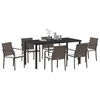 vidaXL Gar&eth;ur bor&eth;sett 7 pcs Br&uacute;nn Poly rattan