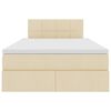 vidaXL Rúm með geymslurými og LED með dýnu Krem 120 x 200 cm Pólýester