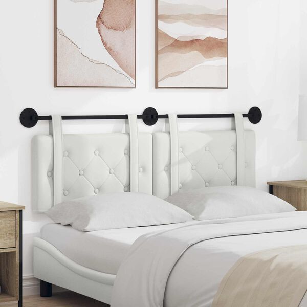 vidaXL Hengisk&aacute;li Vegghengt Hv&iacute;t 130 x 55 x 5 cm Gervile&eth;ur