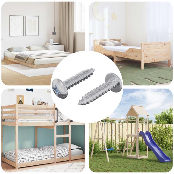 vidaXL Tr&eacute;stungur 2 pcs Silfur M4 x 20 mm St&aacute;l