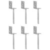 vidaXL Undirst&ouml;&eth;ur fyrir Gir&eth;ingar 6 stk Silfurlita&eth;ar S&iacute;nkh&uacute;&eth;a&eth; St&aacute;l
