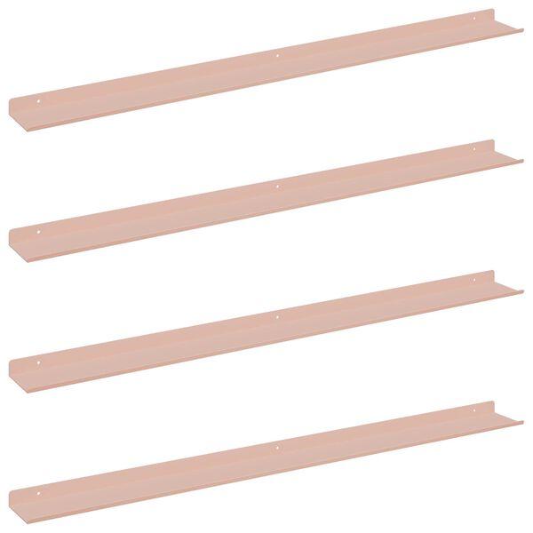 vidaXL Flj&oacute;tandi skrifbor&eth; 4 pcs Bleikur 100 x 9 x 2,5 cm St&aacute;l