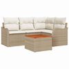 vidaXL Gar&eth;s&oacute;fa sett me&eth; p&uacute;&eth;i 5 pcs Drapplita&eth;ur p&oacute;l&yacute;rattan