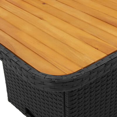 vidaXL 2 stykki garðborðstofusett með púðum Black Poly Rattan