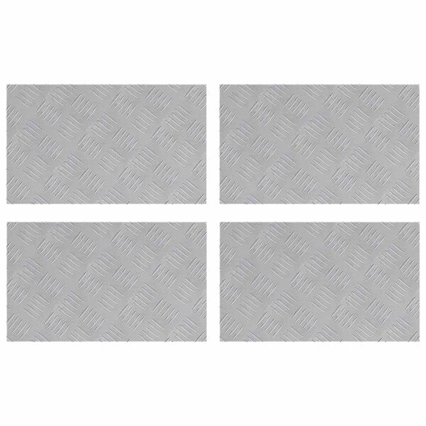vidaXL Stigaplata R&eacute;tthyrningur 4 pcs Silfur 50 x 30 cm &Aacute;l
