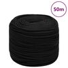 vidaXL B&aacute;tareipi Svartur 6 mm 50 m P&oacute;l&yacute;pr&oacute;p&yacute;len