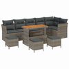 vidaXL Gar&eth;s&oacute;fa sett 10 pcs Gr&aacute;r p&oacute;l&yacute;rattan