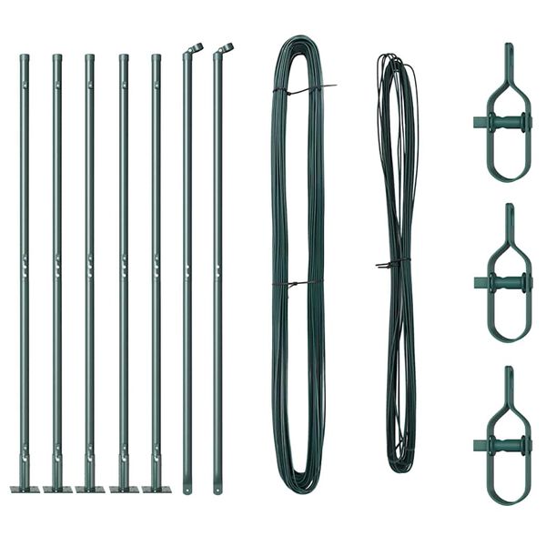 vidaXL Gir&eth;ingarp&oacute;stur 7 pcs Gr&aelig;nn St&aacute;l