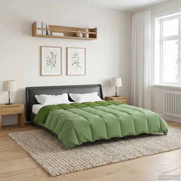 vidaXL Full &aacute;rs d&yacute;na S&iacute;&eth;la&eth; Gr&aelig;nn 200 x 240 cm M&iacute;kr&oacute;f&iacute;ber