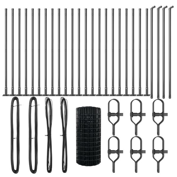 vidaXL Gir&eth;ing me&eth; p&oacute;st Gr&aacute;r 0,4 x 50 m St&aacute;l og PVC