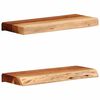 vidaXL Vegghillur 2 stk. 40x20x3,5 cm Gegnheill Akas&iacute;uvi&eth;ur