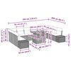 vidaXL Garðsófa sett með geymslu 11 pcs Drapplitaður Poly rattan
