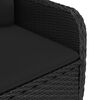 vidaXL 3 stykki garðborðstofusett Poly Rattan og Acacia Wood Black