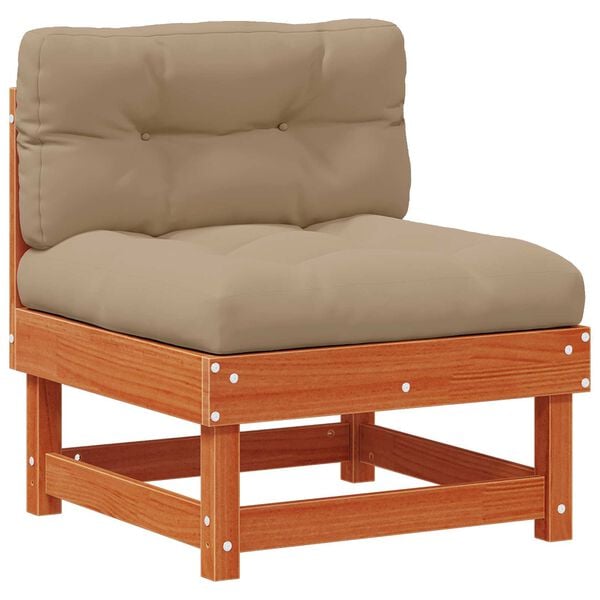 vidaXL Gar&eth;asofa Mi&eth;ja Mass&iacute;ft furuvi&eth; VaxBr&uacute;nn