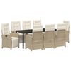 vidaXL Gar&eth;ur bor&eth;sett me&eth; p&uacute;&eth;i 9 pcs Drapplita&eth;ur p&oacute;l&yacute;rattan