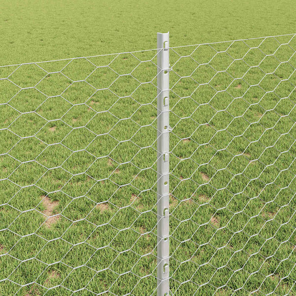 vidaXL Gir&eth;ing me&eth; p&oacute;st Silfur 1 x 50 m St&aacute;l