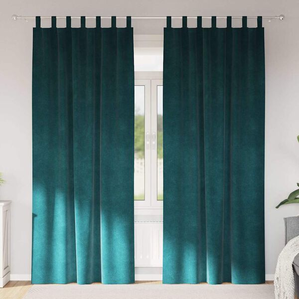 vidaXL Myrkratj&ouml;ld 2 pcs D&ouml;kkgr&aelig;n 140 x 225 cm Flauel