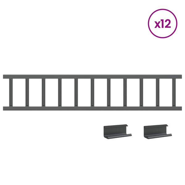 vidaXL &THORN;aksskj&ouml;ldur fyrir snj&oacute; Antras&iacute;t 1200 x 2,5 x 20 cm St&aacute;l