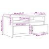 vidaXL S&oacute;fabor&eth; Listama&eth;ur Eik 90 x 50 x 45 cm Samsettur vi&eth;ur