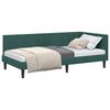 vidaXL Hornr&uacute;m ramma me&eth; h&ouml;fu&eth;gafl D&ouml;kkgr&aelig;n 100 cm x 200 cm Flauel