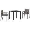 vidaXL Gar&eth;ur bor&eth;sett 3 pcs Gr&aacute;r Dufth&uacute;&eth;a&eth; st&aacute;l
