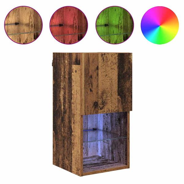 vidaXL Vegghengdur sj&oacute;nvarpssk&aacute;pur Gamalt timbur 30,5 x 30 x 60 cm