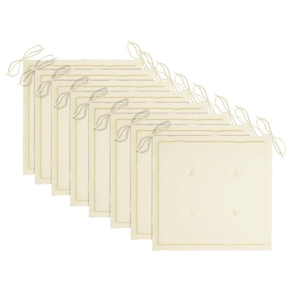 vidaXL Fellanlegir útistólar með Sessum 8 stk. Gegnheill Akasíuviður