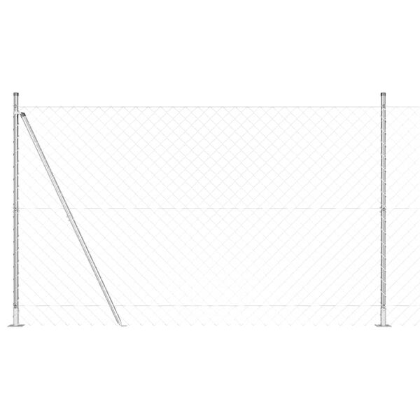 vidaXL Gir&eth;ingarp&oacute;stur Silfur 10 x 1,4 m (60 x 60 mm net) St&aacute;l