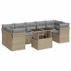 vidaXL 8 Hluta Gar&eth;s&oacute;fasett me&eth; Sessum Drappa&eth; P&oacute;l&yacute;rattan