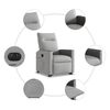 vidaXL Electric Stand up Recliner stóll Cloud Grey Efni