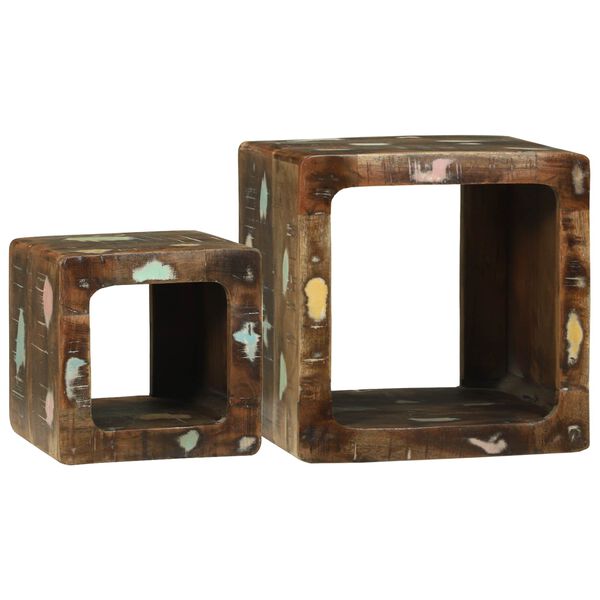 vidaXL TV einingar me&eth; hillu 2 pcs Marglitur Solid endurheimt tr&eacute;