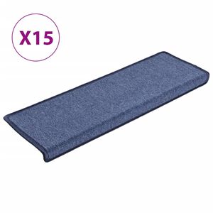 vidaXL Stigamottur 15 stk 65x21x4 cm bl&aacute;ar r&eacute;tthyrndar br&uacute;nir