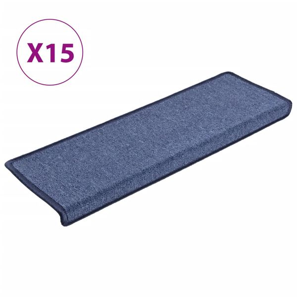 vidaXL Stigamottur 15 stk 65x21x4 cm bl&aacute;ar r&eacute;tthyrndar br&uacute;nir