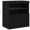 vidaXL LED Hli&eth;arsk&aacute;pur Svartur 60,5 x 37 x 67 cm Samsettur vi&eth;ur