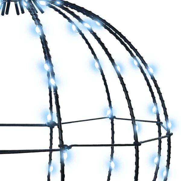 vidaXL Boltinn me&eth; 96 LED Kaldur hv&iacute;tur 30 cm metal