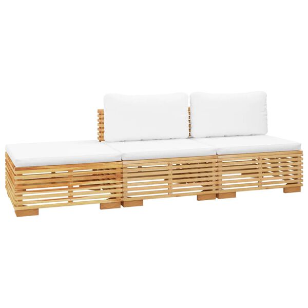 vidaXL 3 Parta Gar&eth;s&oacute;fasett me&eth; Sessum Gegnheill Tekkvi&eth;ur